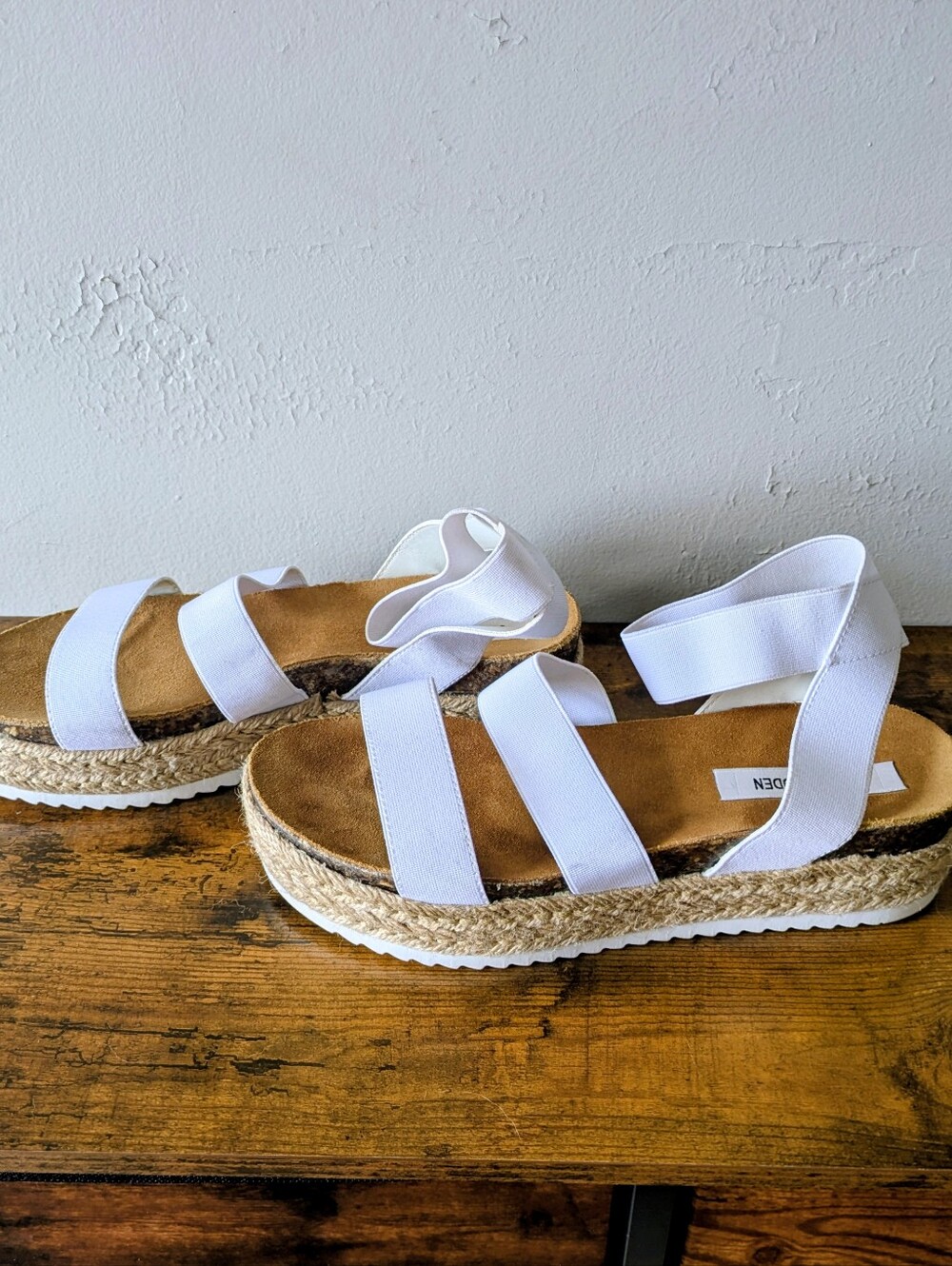 Steve Madden White Double-Strap Espadrille Sandals - Picture 3 of 4
